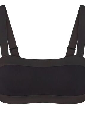 SKIMS Black Wireless Bandeau Bra with Adjustable Straps